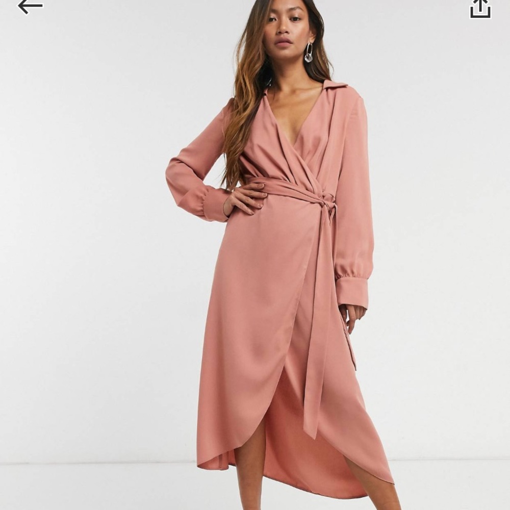 ASOS collared wrap midi dress